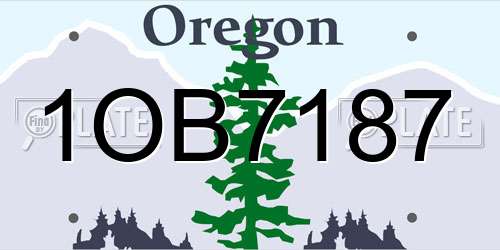 1OB7187 Oregon License Plate