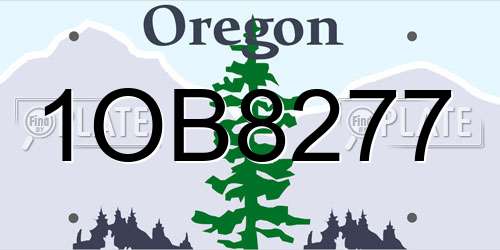 1OB8277 Oregon License Plate