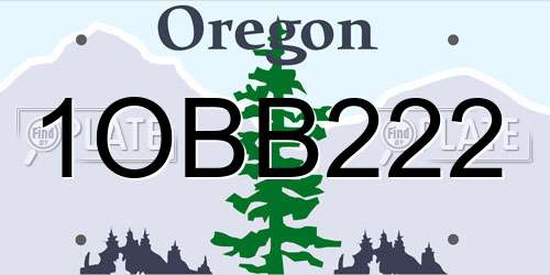 1OBB222 Oregon License Plate