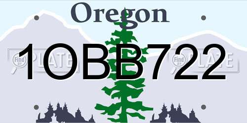 1OBB722 Oregon License Plate