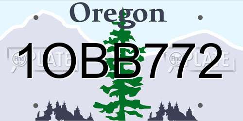 1OBB772 Oregon License Plate