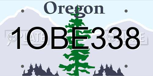 1OBE338 Oregon License Plate