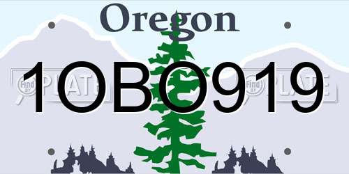 1OBO919 Oregon License Plate