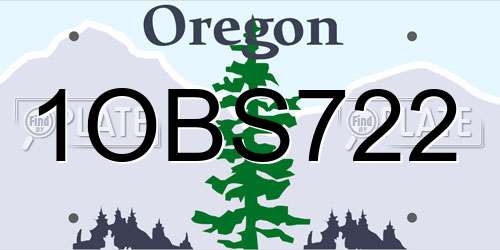 1OBS722 Oregon License Plate