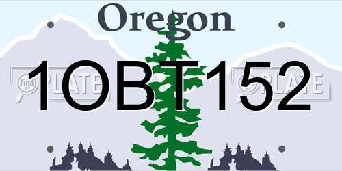 1OBT152 Oregon License Plate