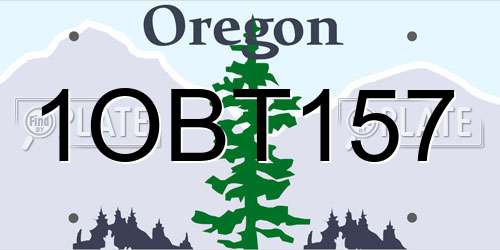 1OBT157 Oregon License Plate