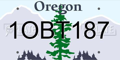 1OBT187 Oregon License Plate