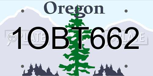 1OBT662 Oregon License Plate