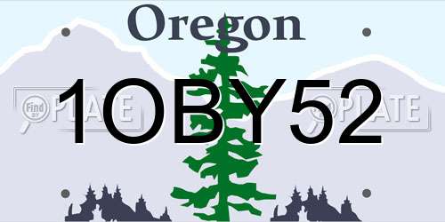 1OBY52 Oregon License Plate