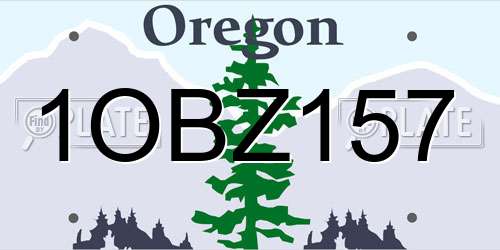 1OBZ157 Oregon License Plate