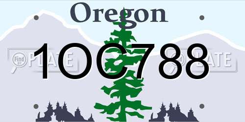 1OC788 Oregon License Plate