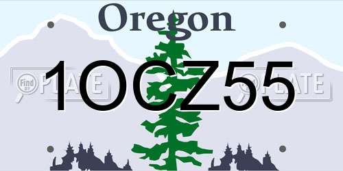 1OCZ55 Oregon License Plate