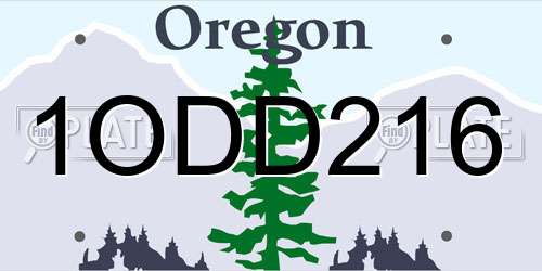 1ODD216 Oregon License Plate