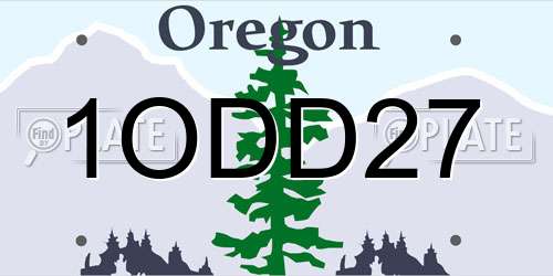 1ODD27 Oregon License Plate