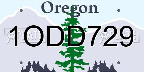 1ODD729 Oregon License Plate