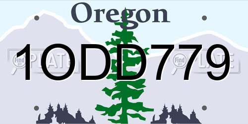 1ODD779 Oregon License Plate