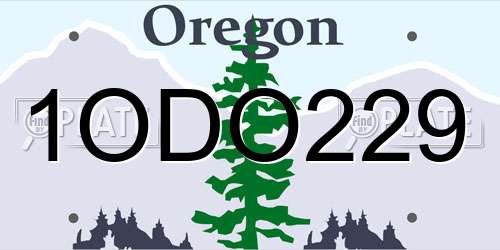 1ODO229 Oregon License Plate