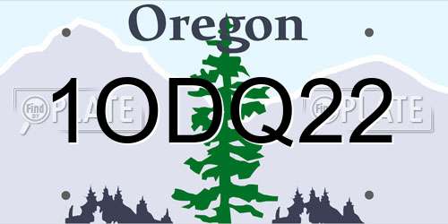 1ODQ22 Oregon License Plate