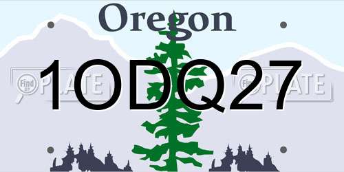 1ODQ27 Oregon License Plate