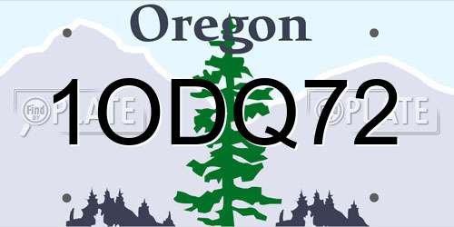 1ODQ72 Oregon License Plate
