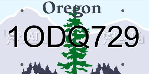 1ODQ729 Oregon License Plate