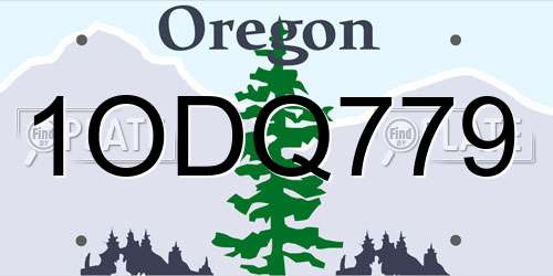 1ODQ779 Oregon License Plate