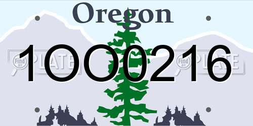 1OO0216 Oregon License Plate