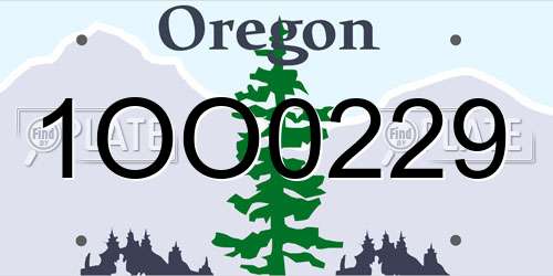 1OO0229 Oregon License Plate