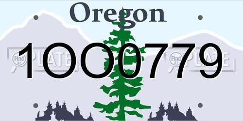 1OO0779 Oregon License Plate