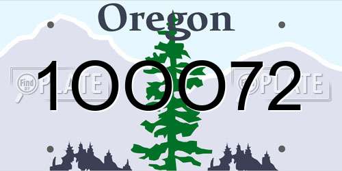 1OOO72 Oregon License Plate
