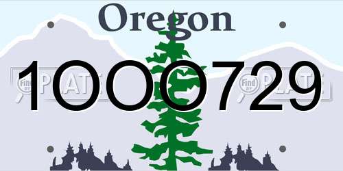 1OOO729 Oregon License Plate