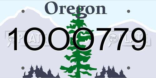 1OOO779 Oregon License Plate