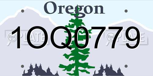 1OQ0779 Oregon License Plate
