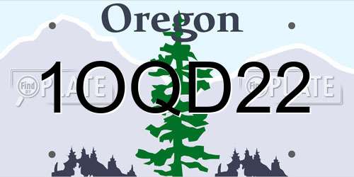 1OQD22 Oregon License Plate