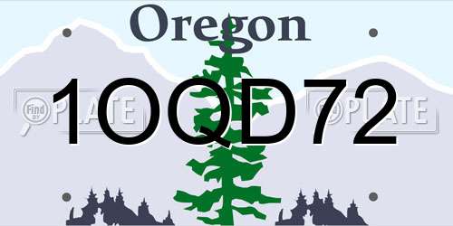 1OQD72 Oregon License Plate
