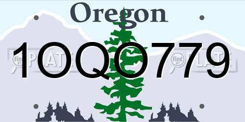 1OQO779 Oregon License Plate