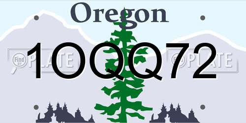 1OQQ72 Oregon License Plate