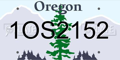 1OS2152 Oregon License Plate