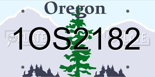 1OS2182 Oregon License Plate