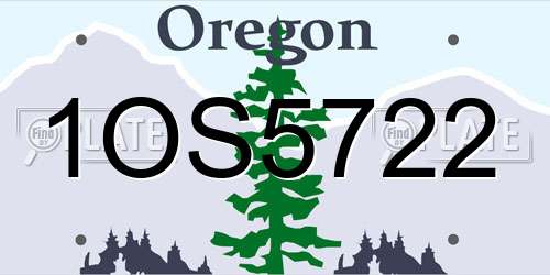 1OS5722 Oregon License Plate