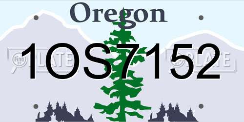1OS7152 Oregon License Plate