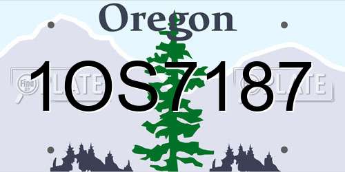 1OS7187 Oregon License Plate