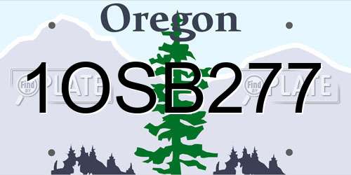 1OSB277 Oregon License Plate