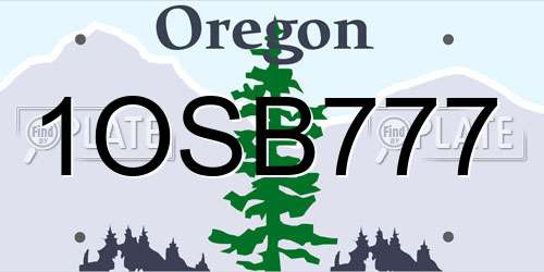 1OSB777 Oregon License Plate