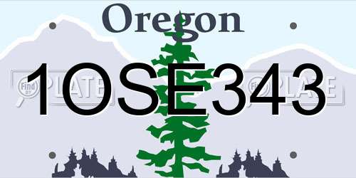 1OSE343 Oregon License Plate