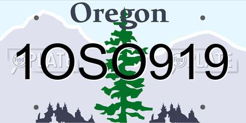 1OSO919 Oregon License Plate