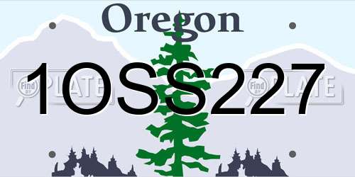 1OSS227 Oregon License Plate