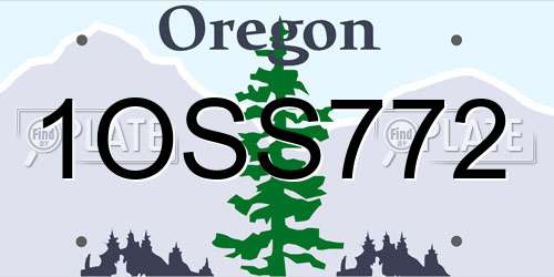 1OSS772 Oregon License Plate