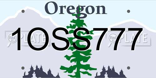 1OSS777 Oregon License Plate