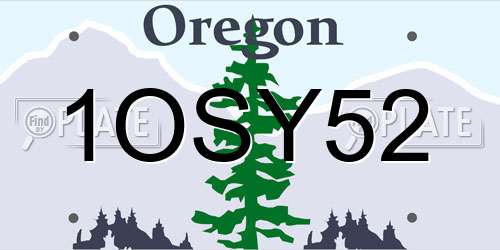 1OSY52 Oregon License Plate